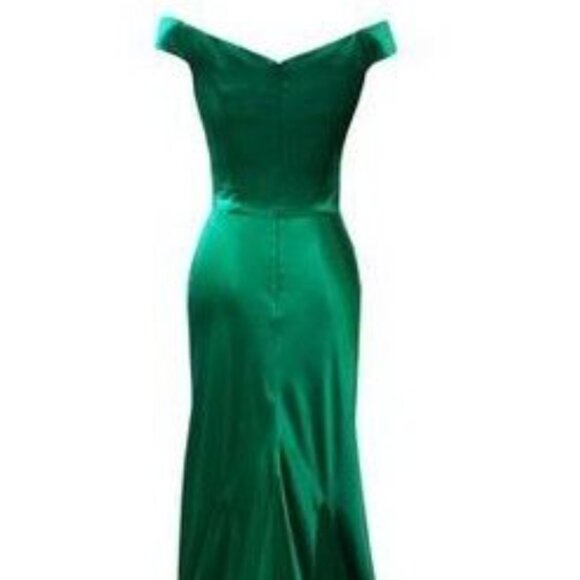 Dina Bar-El Emerald Green Silk Gown - Picture 6 of 9